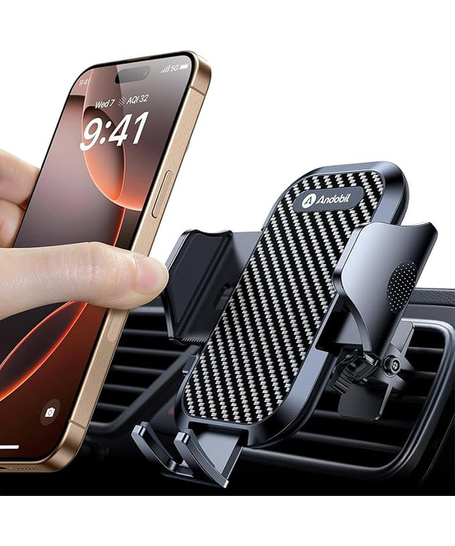 andobil 2026 Upgraded Car Phone Holder Mount, Military-Grade Phone Holders for Your Car Vent Ultra-Stable Metal Clip Universal 360° Cell Phone Car Mount for iPhone 17 Pro Max 16/15/14/13/12/ Samsung