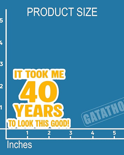 (3Pcs) Funny 40th Birthday Stickers – It Took me 40 Years to Look This Good - Cheers to 40 Years Waterproof Vinyl Decals for Forty Birthday Gifts, Water Bottles, Scrapbooks, Journals, 3 x 2.7 inch