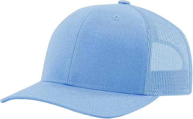 TZ Promise Men Women Plain Cotton Trucker Cap with Breathable Mesh Back, Snapback Baseball Hats