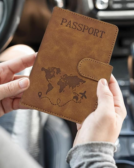 2 Pack RFID Blocking Passport Holder for Travel Essentials Premium Passport Wallet Cover for Women,Men,Passport Holder for Travel