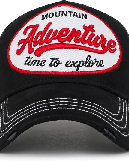 ililily Premium Road Trip Vintage Distressed Snapback Trucker Hat Baseball Cap