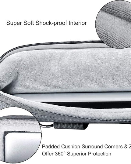 Voova Laptop Bag 17 17.3 Inch, 360° Protective Laptop Case Sleeve with Shoulder Strap Compatible with 17-18 Inch Lenovo Asus Acer Dell Hp, Waterproof Computer Bag Slim Briefcase for Men Women, Grey