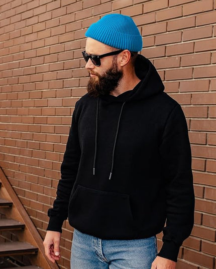 ROYBENS Swag Wool Knit Cuff Short Fisherman Beanie for Men Women, Winter Warm Hats