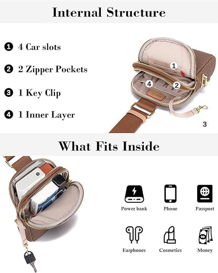 INICAT Small Anti Theft Crossbody Bags Women Valentine's Day Gifts, Vegan Leather Sling Cross Body Purse Travel Essentials