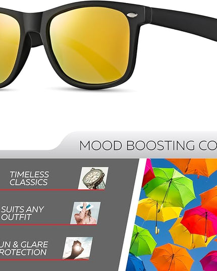 Retro Rewind Polarized Sunglasses for Men and Women - UV Protection Classic Sun Glasses