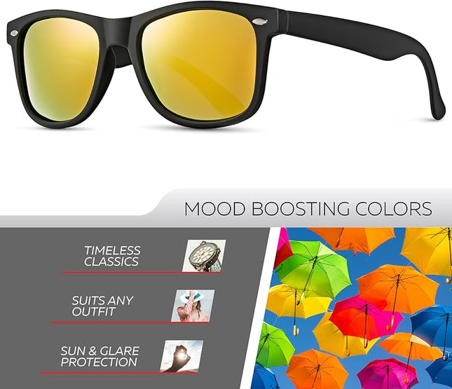 Retro Rewind Polarized Sunglasses for Men and Women - UV Protection Classic Sun Glasses