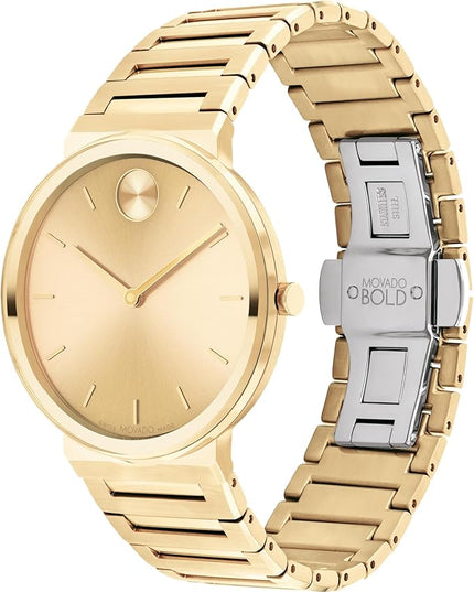 Movado Bold Horizon Ultra Thin Watch for Men and Women - Swiss Made - Water Resistant 3ATM/30 Meters - Sleek and Slim Premium Luxury Wristwatch for Everyone - 40mm