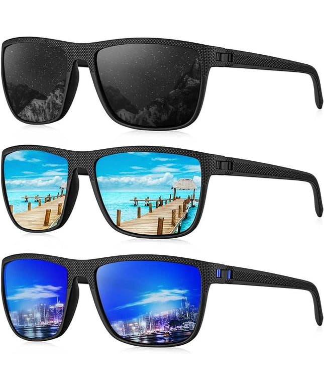 KALIYADI Polarized Sunglasses for Men, Lightweight Sun Glasses with UV Protection for Driving Fishing Golf