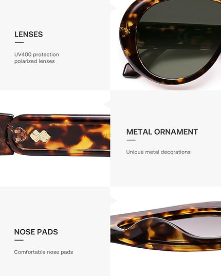 SOJOS Trendy Oversized Polarized Aviator Sunglasses Womens Men Retro Vintage 70s Style UV Protection Sun Glasses SJ2390