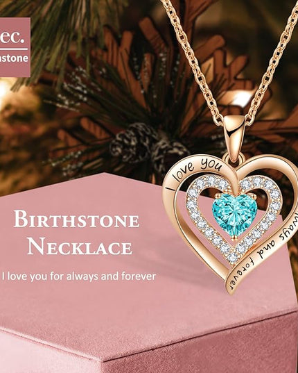REDBEE Necklaces for Women Birthstone Heart Necklace Jewelry for Wife Girlfriend Woman Necklace