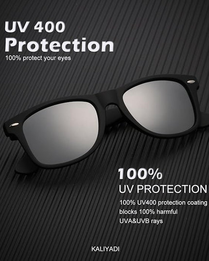 KALIYADI Polarized Sunglasses for Men and Women Matte Finish Sun glasses Color Mirror Lens UV Blocking (3 Pack)