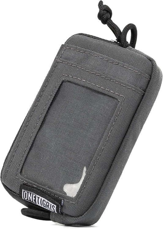 ONETIGRIS Front Pocket Wallet with Zippers Tactical Small Coin Purse Nylon Minimalist Wallet for Men Women