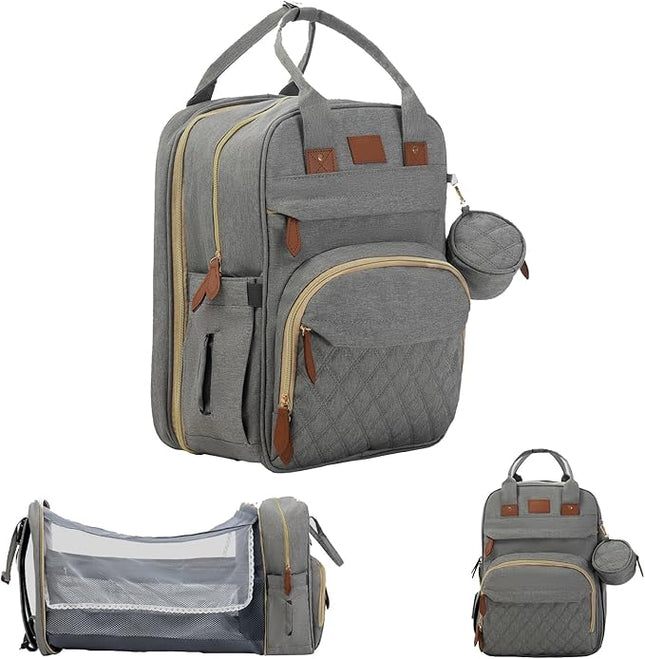 BosiBozi Baby Diaper Bag Backpack, Waterproof & Multi-Functional Baby Bag for Moms Dads, Travel Diaper Bag with Insulated Pockets & Pacifier Case