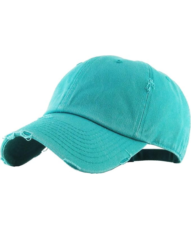 KBETHOS Vintage Washed Distressed Cotton Dad Hat Baseball Cap Adjustable Polo Trucker Unisex Style Headwear