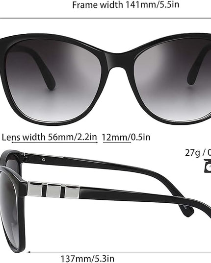 The Fresh Women's Oversized Square Jackie O Cat Eye Hybrid Butterfly Fashion Sunglasses - Exquisite Packaging
