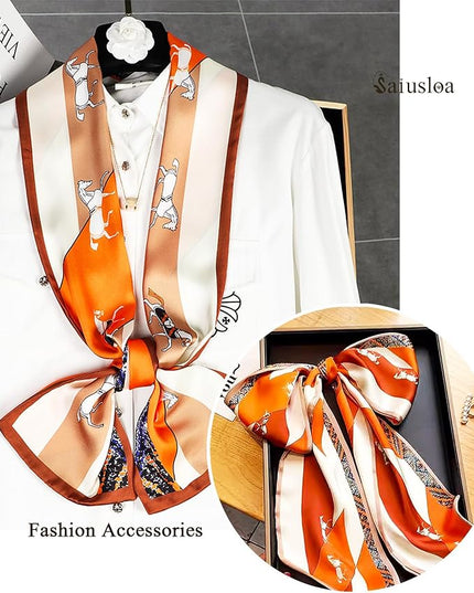 Purse Scarf For Handbags Head Scarves For Women's Hair Bags Scarfs Long Skinny Scarves Fashion Silky
