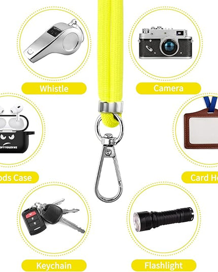 CACOE Phone Lanyard 2 Pcs-2 Pcs Adjustable Neck Strap, 4 Pcs Tether Tab, Universal Crossbody Multifuctional Cell Phone Lanyards Compatible with Most Smartphones(Black+Yellow)