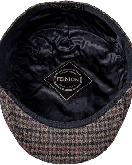FEINION Men's Wool Tweed Newsboy Ivy Cap Gatsby Golf Flat Hat