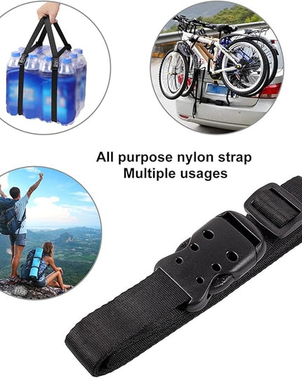 Ayaport Utility Straps with Buckle 40" Quick-Release Adjustable Nylon Straps Black 2 Pack