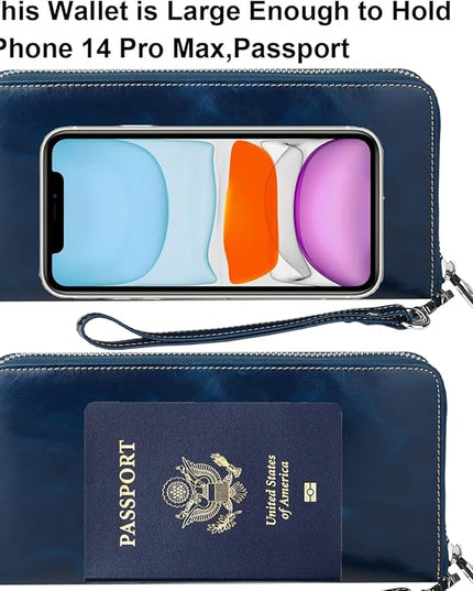 Lavemi Small Compact Women Wallet RFID Blocking Genuine Leather Bifold Purse with ID Windows