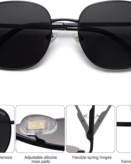 SOJOS Classic Trendy Square Sunglasses for Women Men Cute Big Frame Gold Shades SJ1137