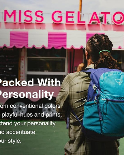 Osprey Daylite Plus Commuter Backpack - Lightweight, Everyday Pack with Laptop Sleeve and Water Bottle Pockets - Ideal for Work, School, and Travel with Versatile Storage, Liquify Print/Kakio Pink