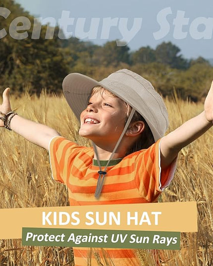 Century Star Outdoor Kids Sun Hat UPF 50+ Quick Dry Adjustable Bucket Hat Windproof Waterproof Beach Fishing Safari Hat