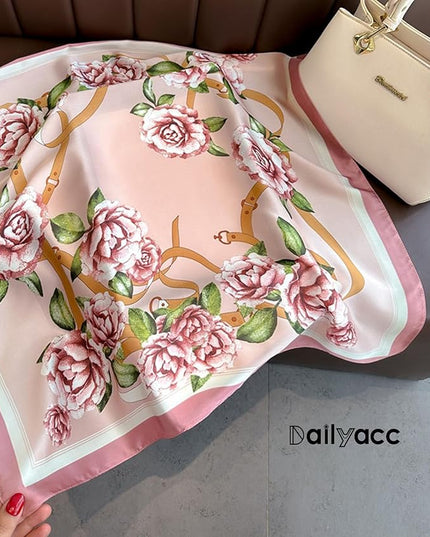 Dailyacc Hair Bandanas Scarf For Women Lightweight Fashion Neck Silk Satin Head Scarves For Sleeping Handbags Scarf