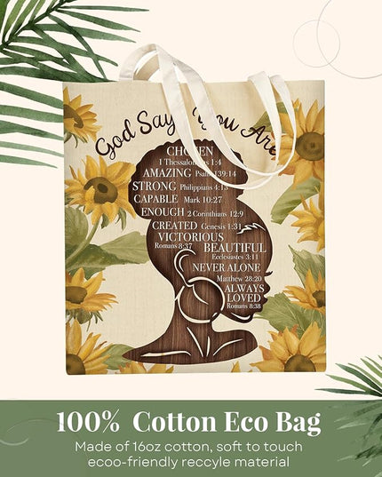 AUSVKAI Canvas Tote Bag for Women, Aesthetic Cute Grocery Grocery Reusable Cotton Gift Bag for Shooping Beach Trendy Gifts