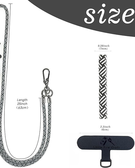 Phone Lanyard Universal Cell Phone Strap Crossbody Strap for iPhone Lanyard Around the Neck Extra Long Rope with Tether Tab for Men and Women (Zebra Black)