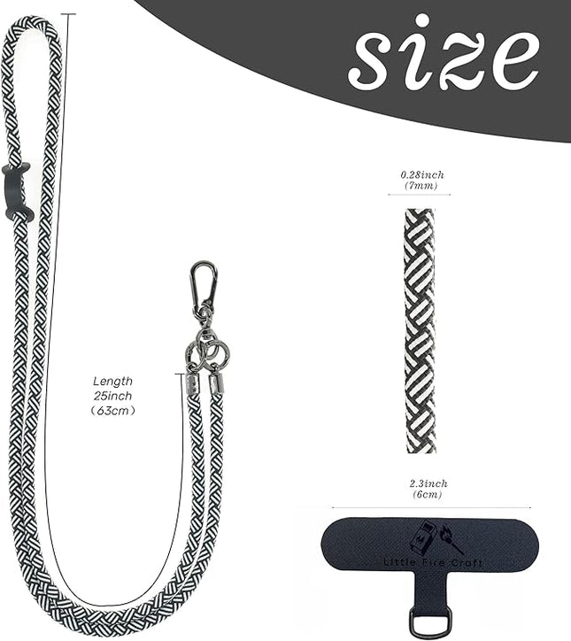 Phone Lanyard Universal Cell Phone Strap Crossbody Strap for iPhone Lanyard Around the Neck Extra Long Rope with Tether Tab for Men and Women (Zebra Black)