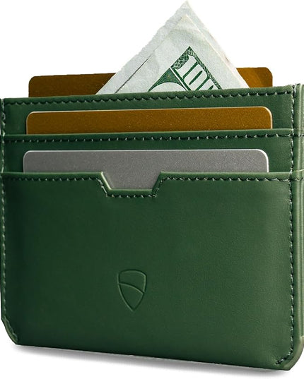 Vaultskin MOORGATE Slim Card Holder - Minimalist Leather Wallet, RFID Blocking Sleeve, Fits Front Pocket, for Men and Women