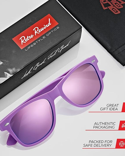 Retro Rewind Polarized Sunglasses for Men and Women - UV Protection Classic Sun Glasses