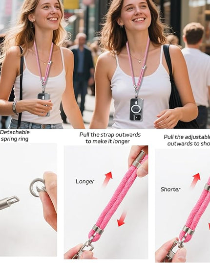 3-in-1 Adjustable Phone Lanyard Crossbody Cell Phone Neck Strap Universal Mobile Wrist Lanyard