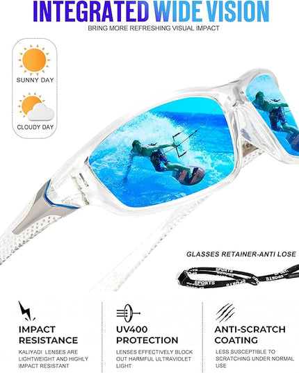 KALIYADI 4 Pack Polarized Sunglasses-Men Sports Sun-glasses: Mens Sunglasses UV Protection for Fishing Driving Cycling