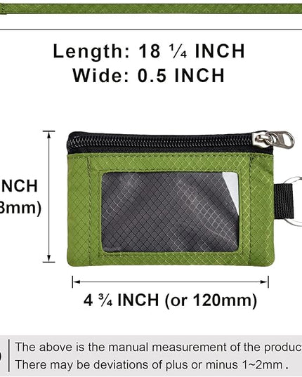 Minimalist RFID Blocking Small Wallet with ID Window,WaterResistant Zip Id Case Wallet with Lanyard Keychain for Cards,Cash,Travel,Women,Men