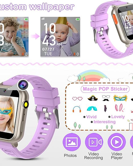 Kids Smart Watch Girls Ages 4-12, Smart Watch for Kids with HD Touch Screen 39 Games Camera Video Alarm Music Pedometer Flashlight 12/24 hr Educational Toys Birthday Gifts for Girls Age 6 7 8 9 10