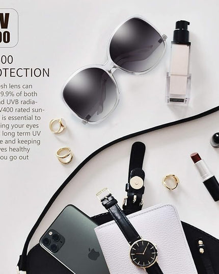 The Fresh Women's Oversized Square Jackie O Cat Eye Hybrid Butterfly Fashion Sunglasses - Exquisite Packaging