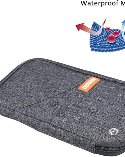 defway Passport Holder Travel Wallet - Family Passport Holder of 4, RFID Blocking Passport Wallet for Men Women, Travel Essentials for Flying, GREY