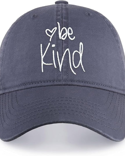 CHOK.LIDS Be Kind Trendy Womens Baseball Cap Unisex Fashion Cotton Polo Style Fun Inspirational Saying Seasonal Headwear