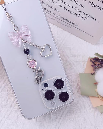 1-4PCS Cute Phone Charms Aesthetic Y2K Cell Phone Charms Strap Strawberry Butterfly Star PhoneCharm Y2K Accessories for Bag Keychain Airpods Camera Pendants Decor