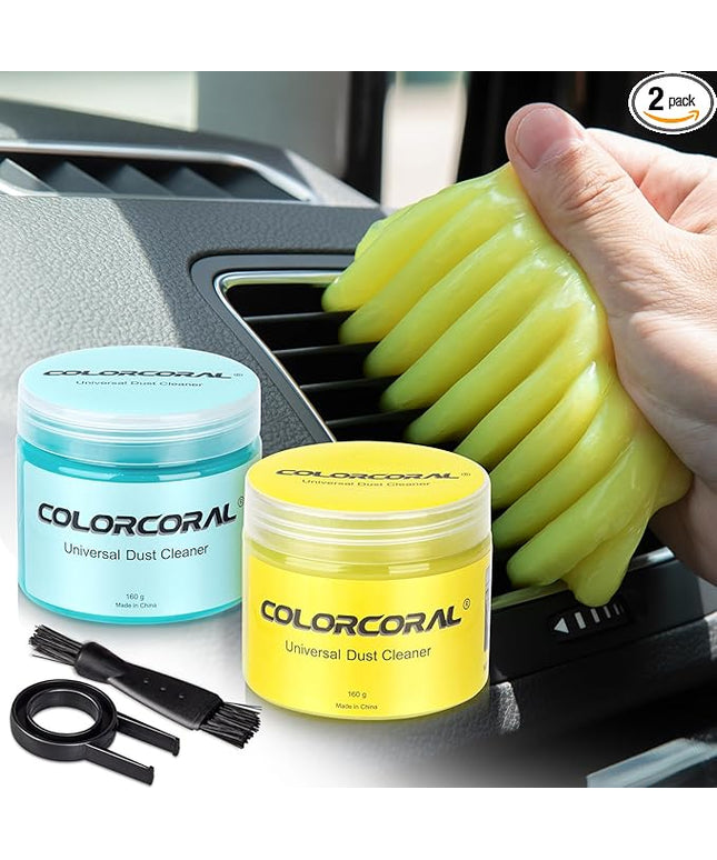 ColorCoral Car Cleaning Gel 2Pack Car Clean Putty, Universal Car Interior Cleaner Slime, Perfect Keyboard Cleaning Kit Supplies, Auto Detailing Tools Accessories, Dust Remover Gifts for Men Women