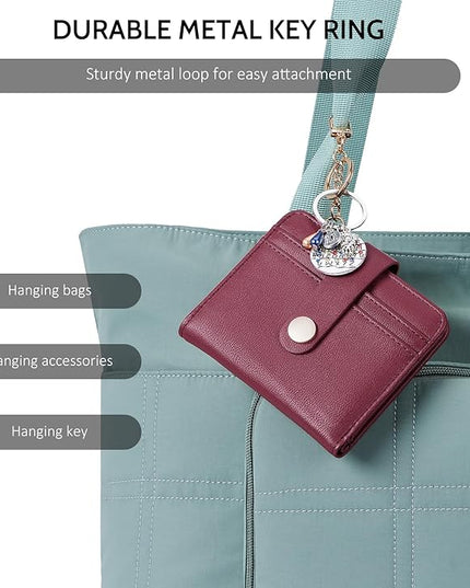 POIUGOYA Slim Wallet for Women,RFID Blocking Bifold Credit Card Holder with Zipper Coin Pocket,ID Window,Keychain