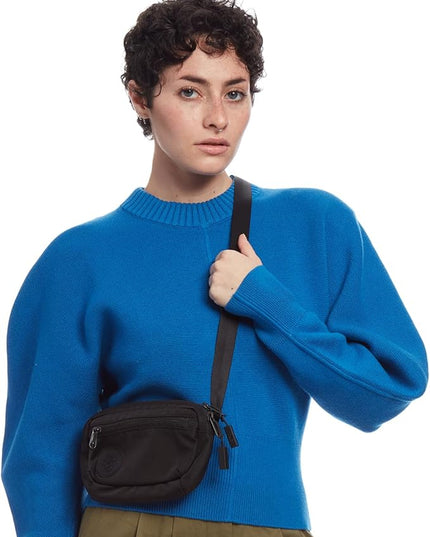 Baboon to the Moon Fanny Pack Mini 1.5L Compact Waist Bag Water Repellent Crossbody Belt Bag Lightweight Travel Everyday Bag for Men Women, Black