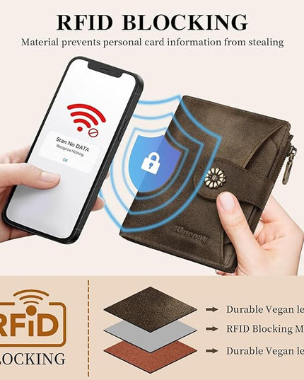 Blucoay Womens Wallet,RFID Blocking Wallet Women Soft Leather Bifold Wallets For Women Card Holder With Removable ID Window partridge