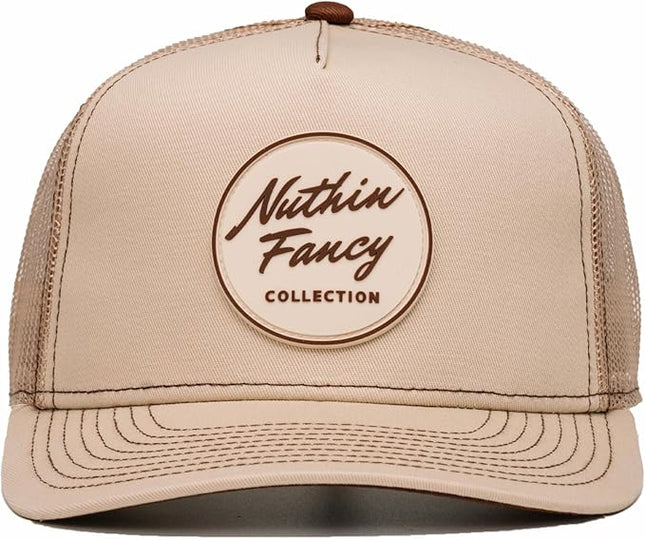 Nuthin Fancy CO Pioneer Snapback Hat, Mens and Womens Adjustable Trucker Cap with Contrast Under Bill