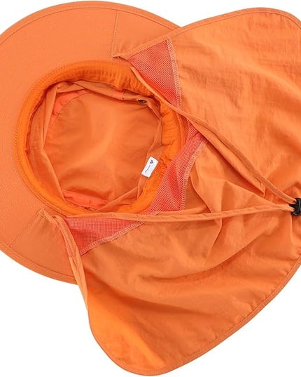 Home Prefer UPF50 Mens Sun Hat with Neck Flap Quick Dry UV Protection Cap Womens Wide Brim Fishing Hat Neck Flap Beach Garden