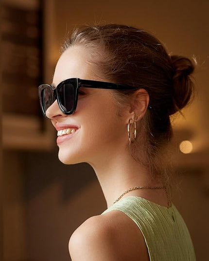 Dollger Retro Cat Eye Sunglasses Women Men Vintage Square Tortoise Shell Fashion Cateye Sunglasses