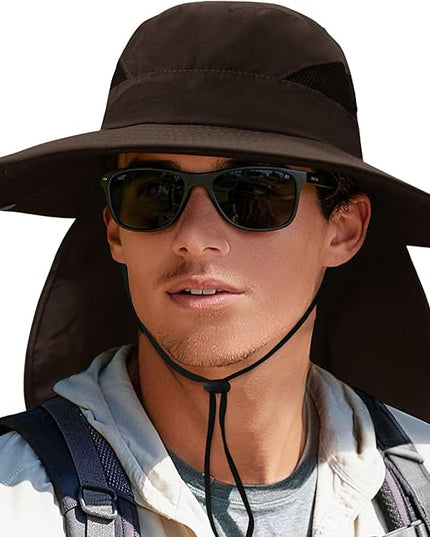 PFFY Sun Bucket Hats for Men Women 3” Wide Brim UPF 50+ Fishing & Beach Hat