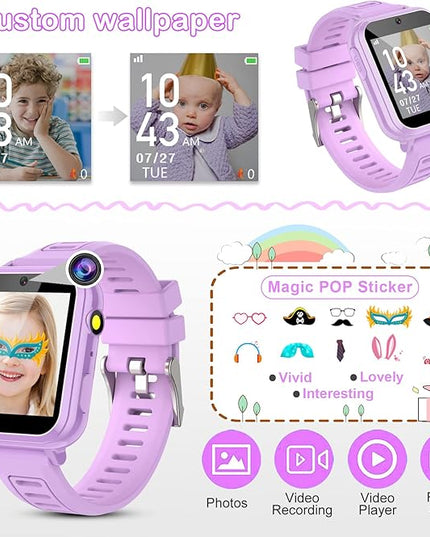 Kids Smart Watches Girls Gifts Age 3-12, Smart Watch for Kids with 39 Games Camera Video Recorder Music Player Alarm Calculator Stopwatch Flashlight Pedometer Gift Toys for Girls Ages 5 6 7 8 9 10